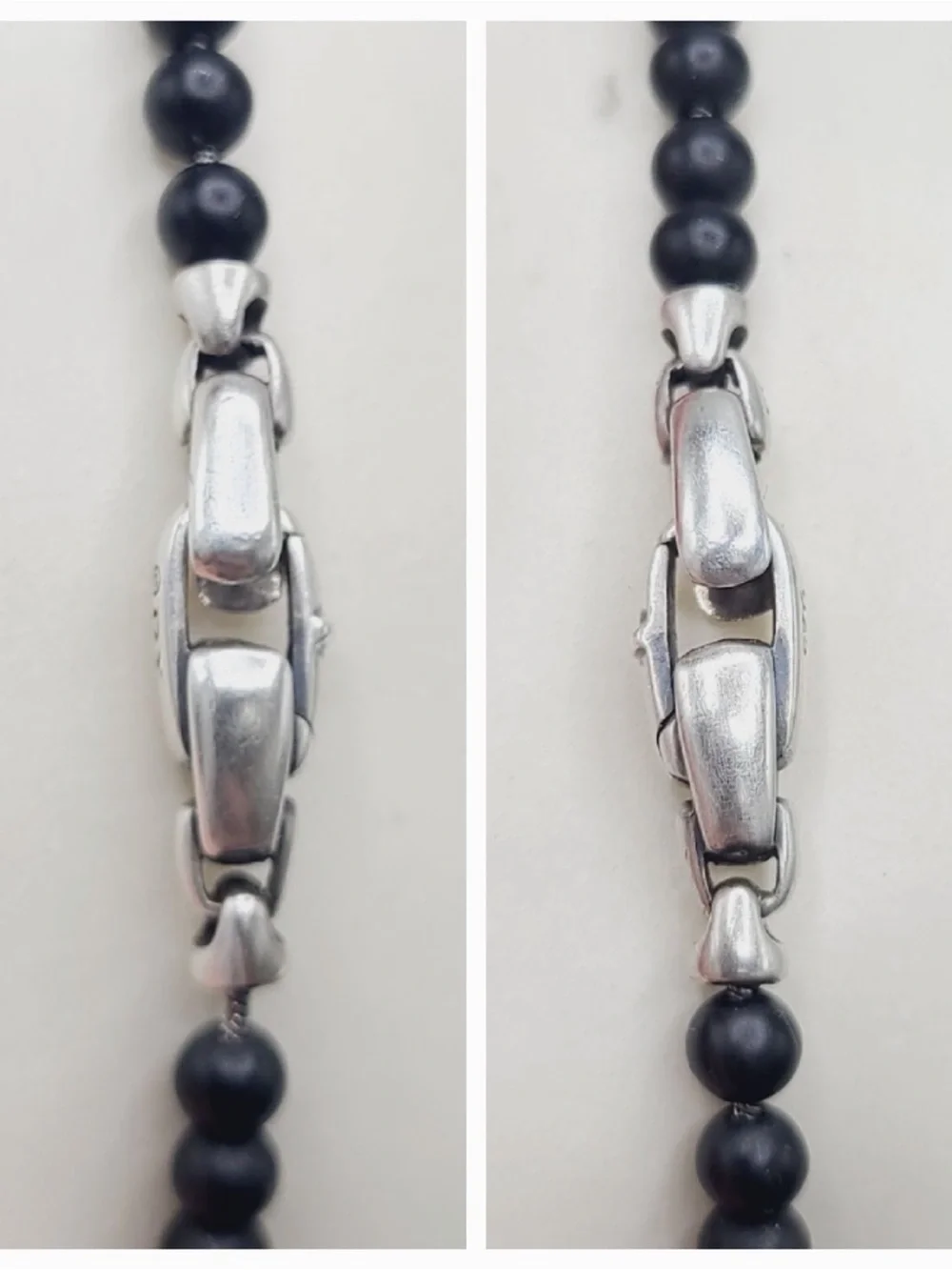 David Yurman Spiritual Beads Necklace in Sterling Silver With Black Onyx , 4mm